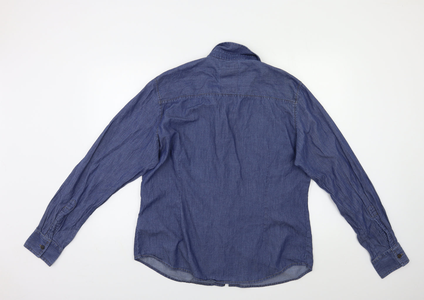 H.J.H. Mens Blue    Button-Up Size L