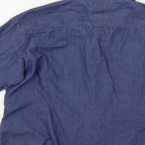 H.J.H. Mens Blue    Button-Up Size L
