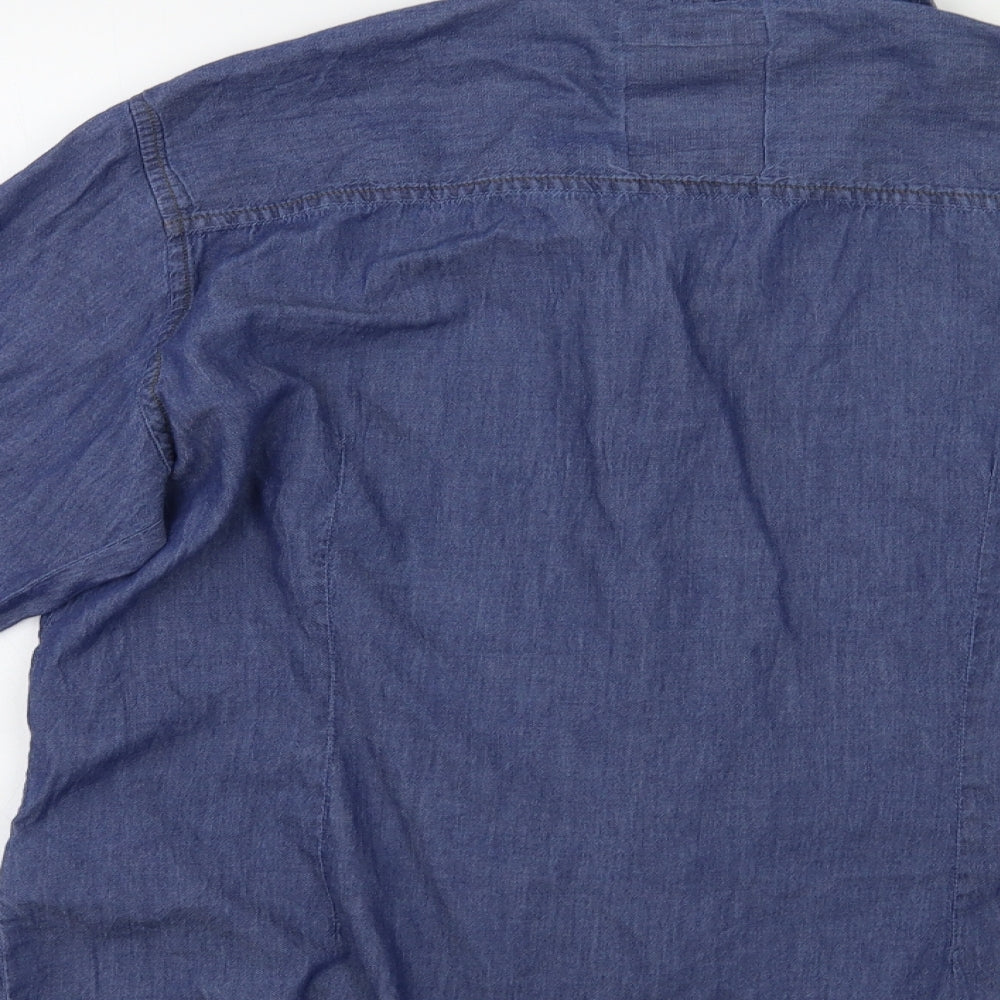 H.J.H. Mens Blue    Button-Up Size L