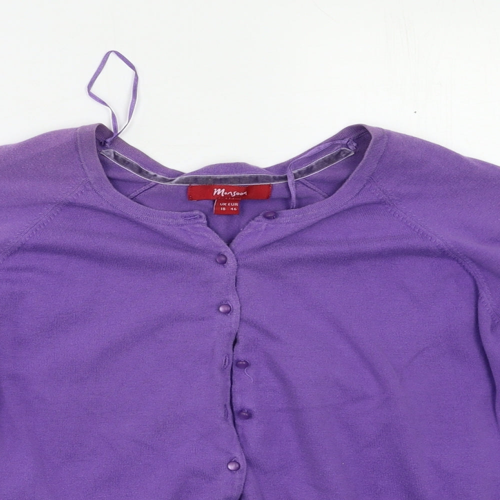 Monsoon Womens Purple   Cardigan Jumper Size 18