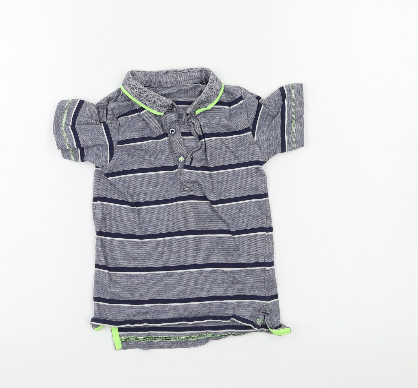 Matalan Boys Grey Striped  Basic Polo Size 3-4 Years
