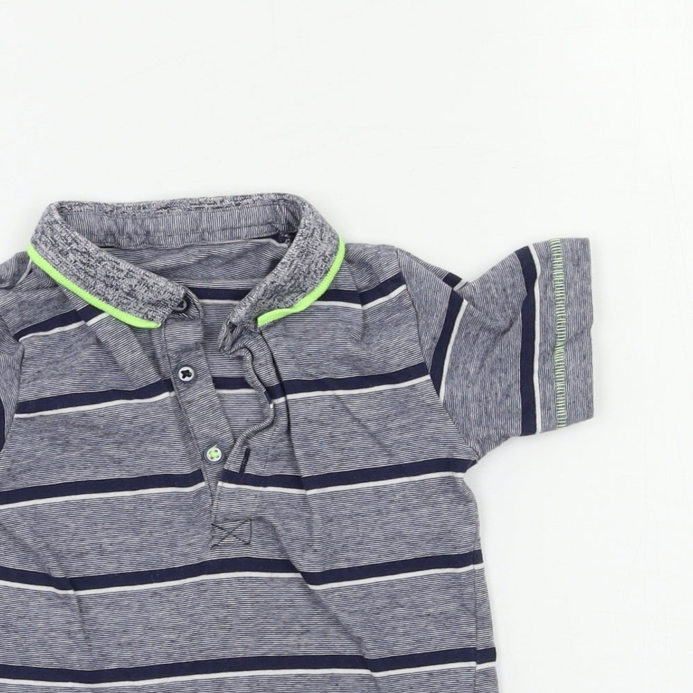 Matalan Boys Grey Striped  Basic Polo Size 3-4 Years
