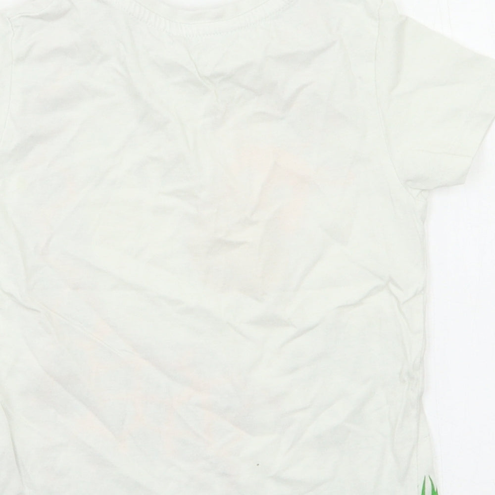 Pep&Co Girls White   Basic T-Shirt Size 3-4 Years  - Giraffe