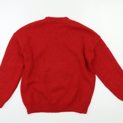 F&F Girls Red   Pullover Jumper Size 11 Years  - Rudolph Christmas