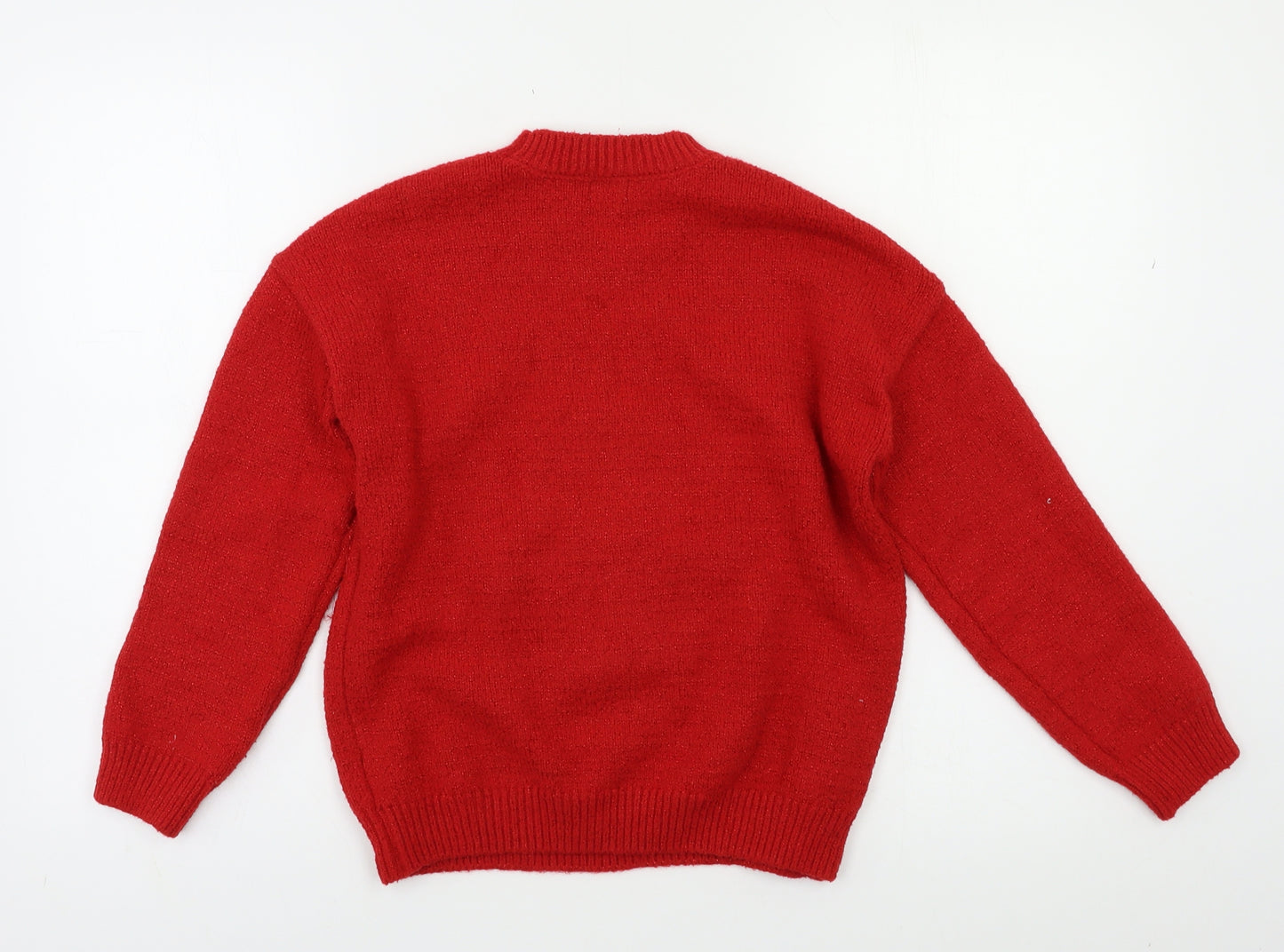 F&F Girls Red   Pullover Jumper Size 11 Years  - Rudolph Christmas