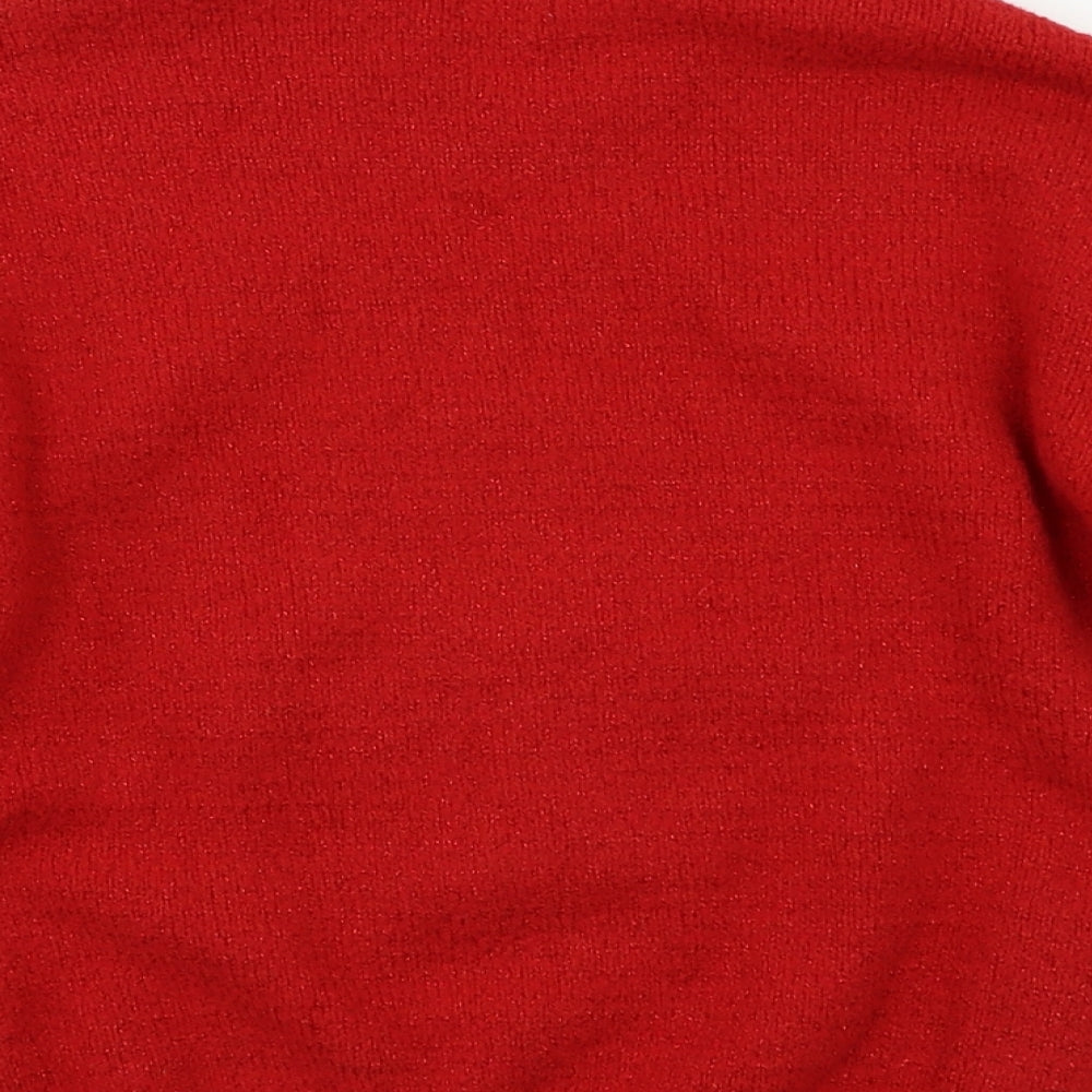 F&F Girls Red   Pullover Jumper Size 11 Years  - Rudolph Christmas