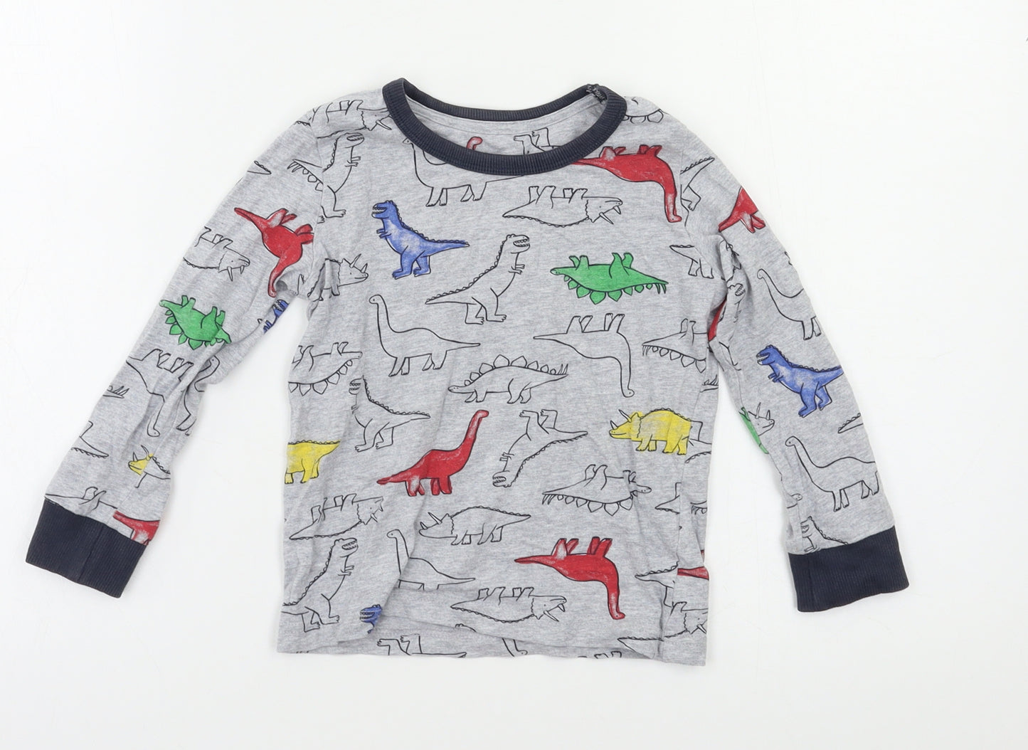 Mothercare Boys Grey Geometric  Basic T-Shirt Size 3 Years  - DInosaur