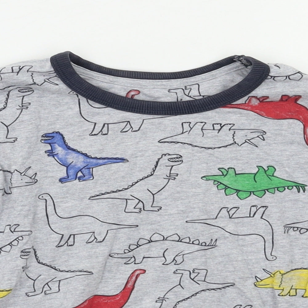 Mothercare Boys Grey Geometric  Basic T-Shirt Size 3 Years  - DInosaur