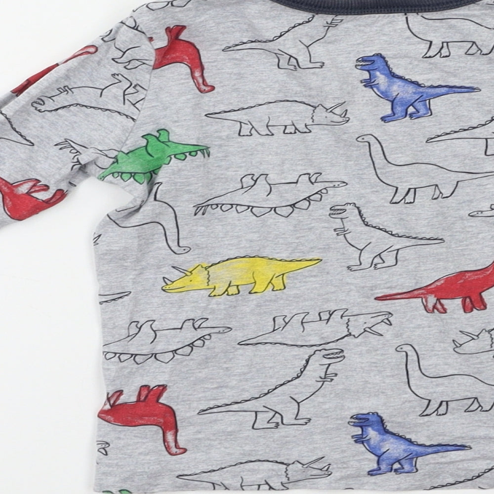 Mothercare Boys Grey Geometric  Basic T-Shirt Size 3 Years  - DInosaur