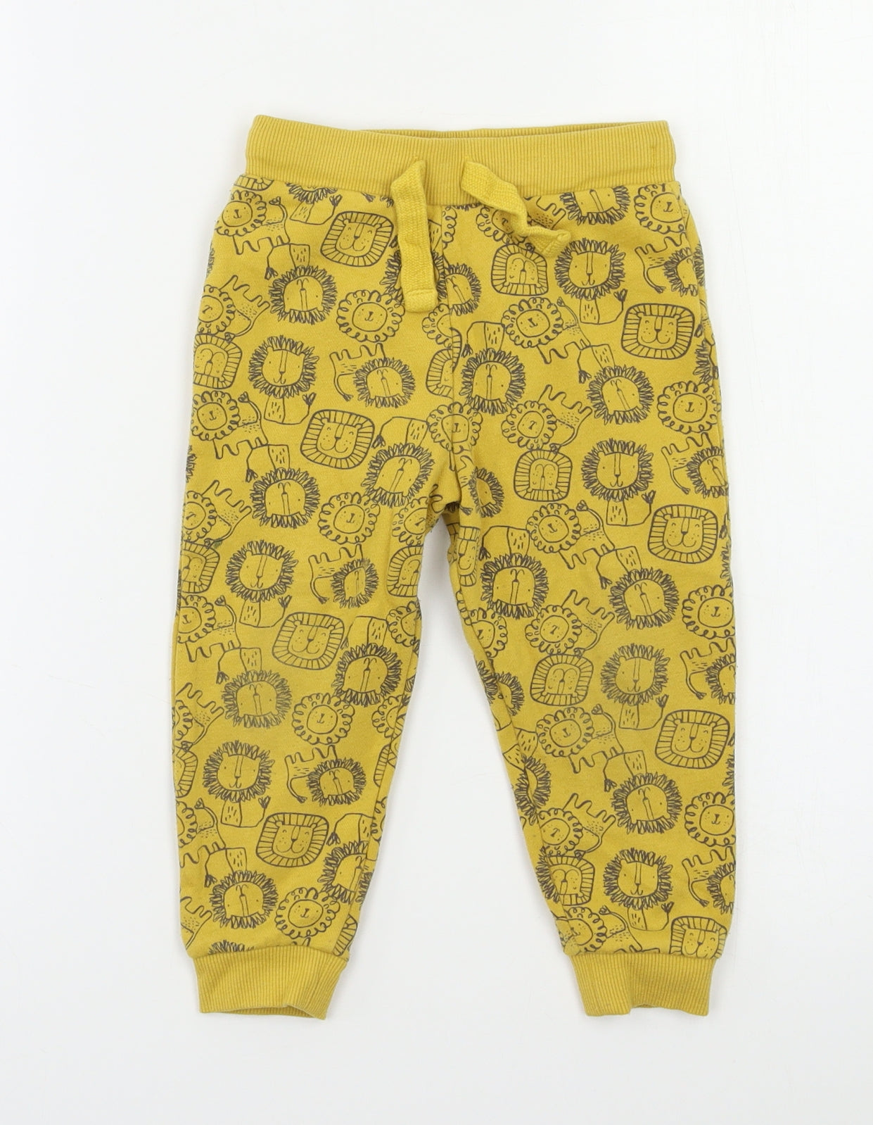 Fred & Flo Baby Yellow Geometric  Jogger Leggings Size 12 Months