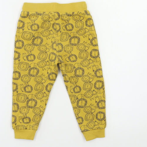 Fred & Flo Baby Yellow Geometric  Jogger Leggings Size 12 Months