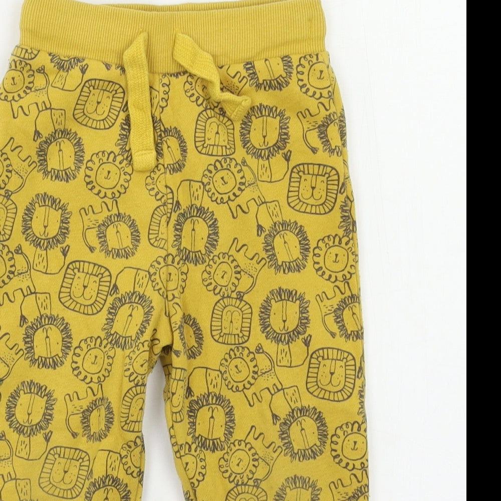 Fred & Flo Baby Yellow Geometric  Jogger Leggings Size 12 Months