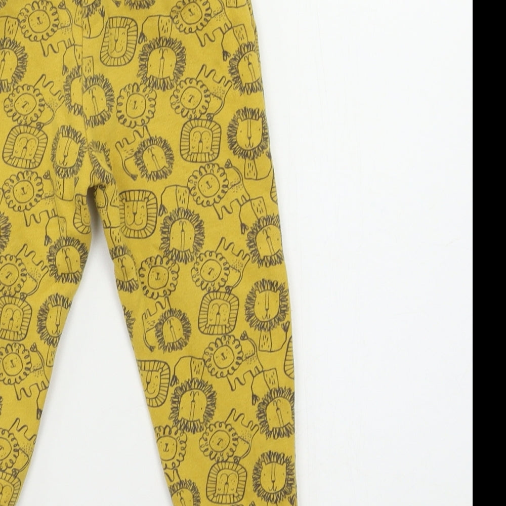 Fred & Flo Baby Yellow Geometric  Jogger Leggings Size 12 Months