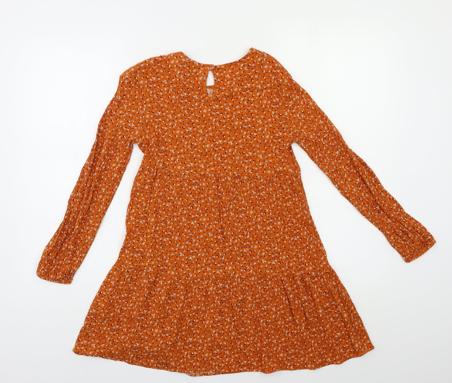 TU Girls Orange Floral  A-Line  Size 10 Years