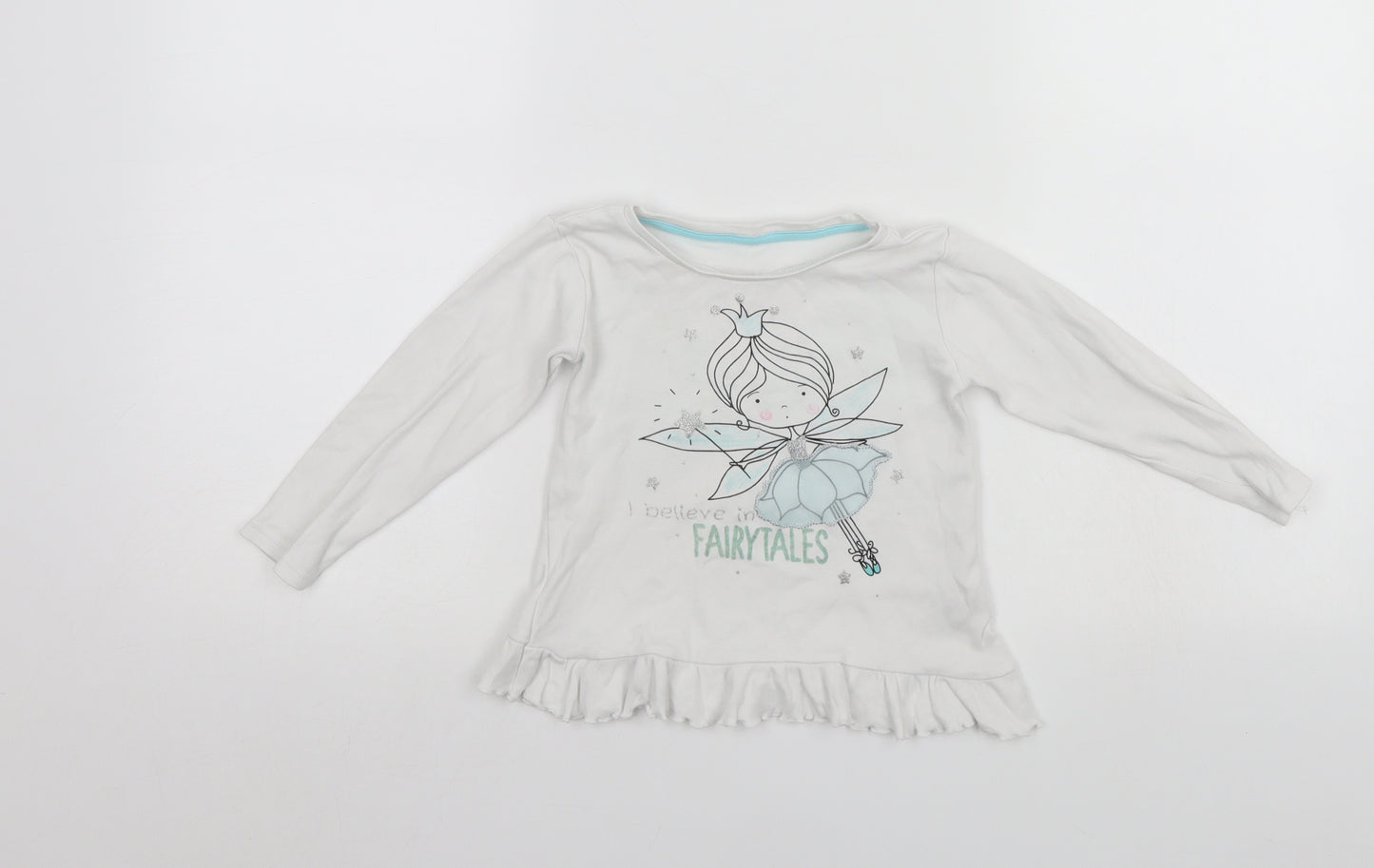 Dunnes Stores Girls White   Tunic Jumper Size 2-3 Years