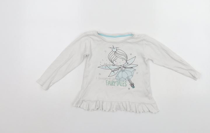 Dunnes Stores Girls White   Tunic Jumper Size 2-3 Years