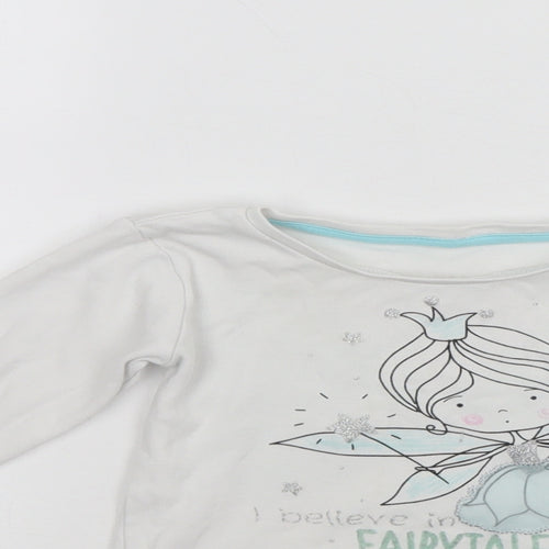 Dunnes Stores Girls White   Tunic Jumper Size 2-3 Years