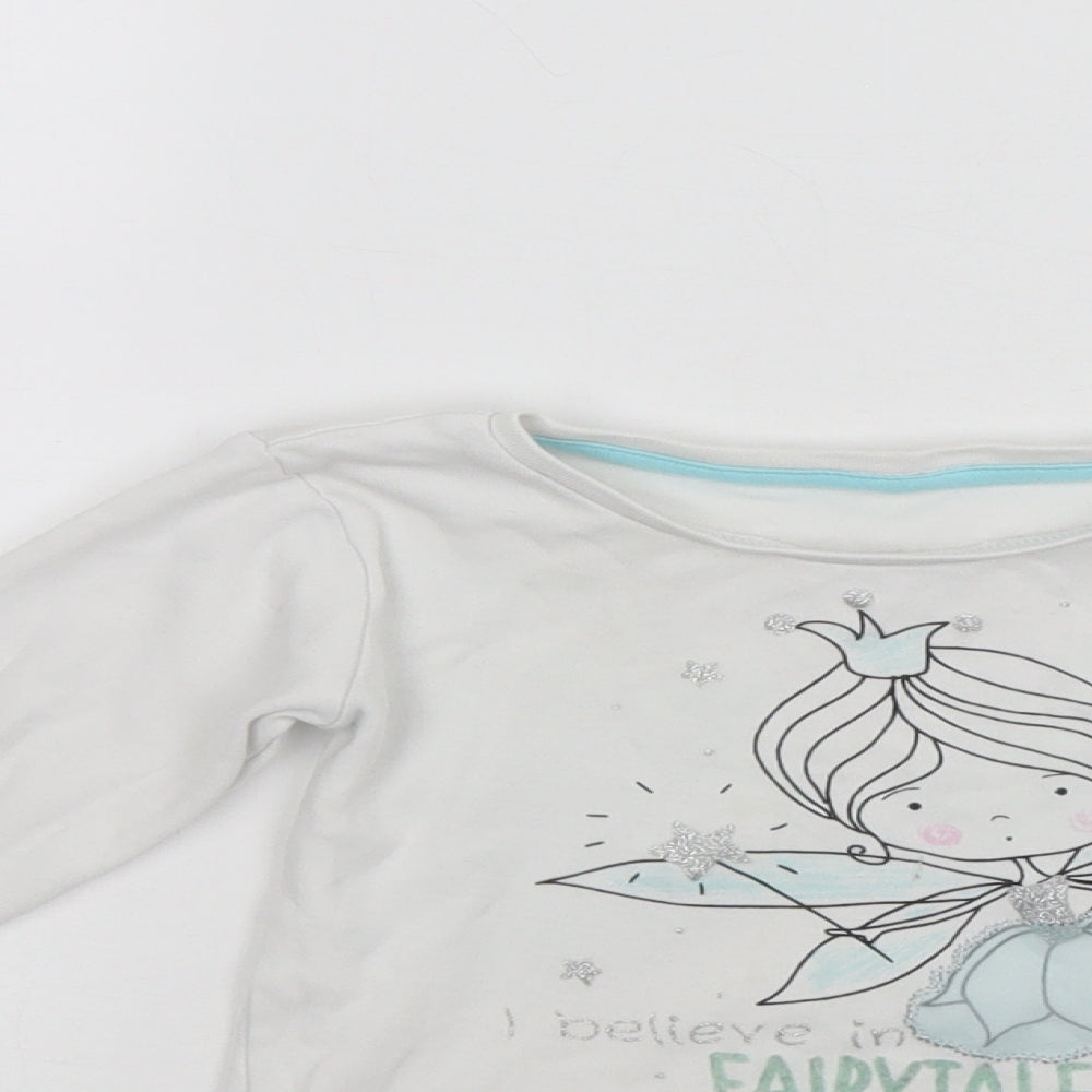 Dunnes Stores Girls White   Tunic Jumper Size 2-3 Years