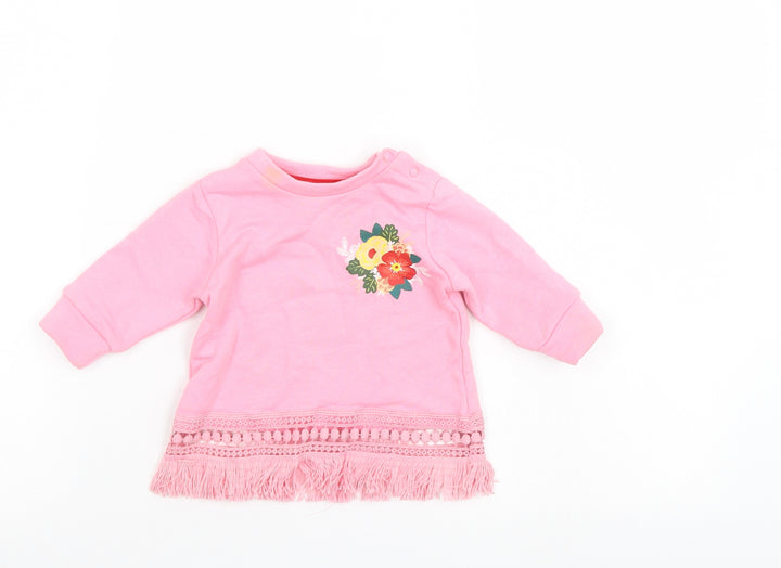 Leisure Club Girls Pink   Pullover Jumper Size 6-9 Months