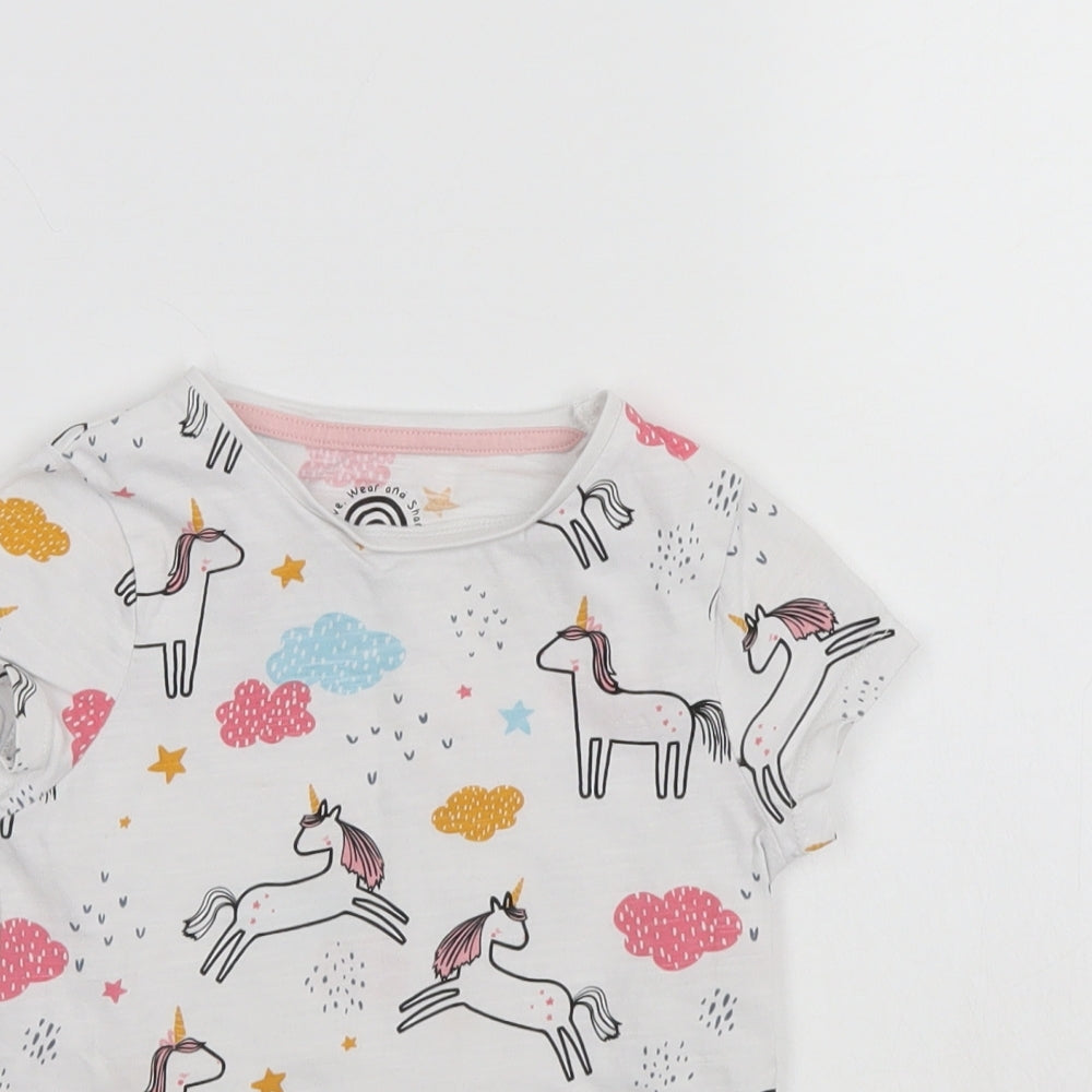 F&F Girls White   Basic T-Shirt Size 3-4 Years