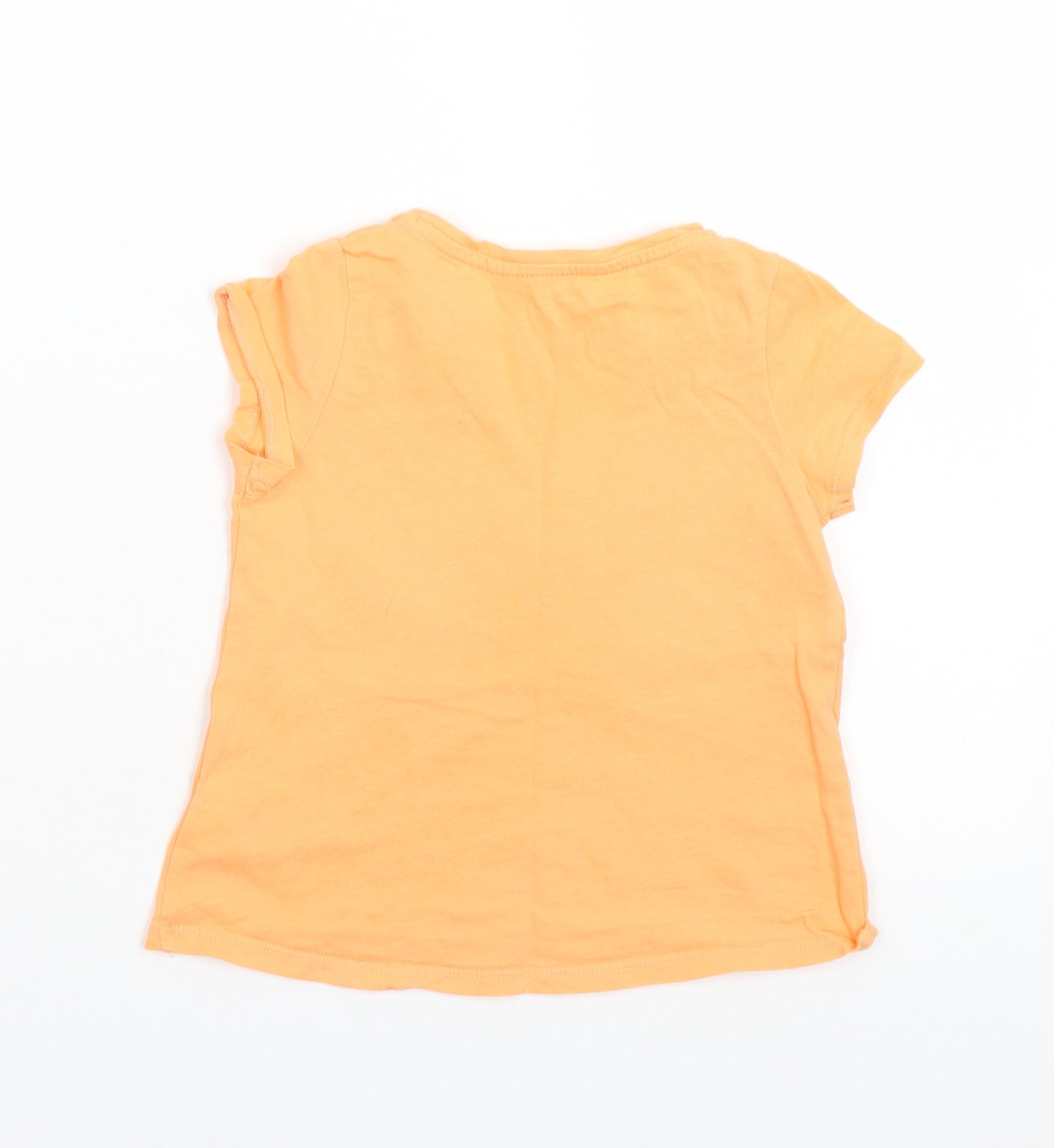H&M Girls Orange   Basic T-Shirt Size 4-5 Years