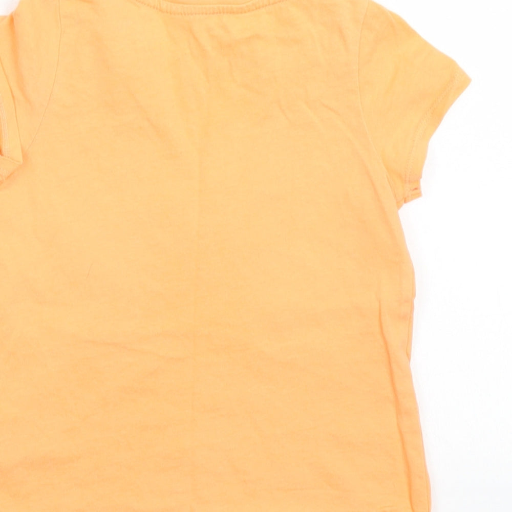 H&M Girls Orange   Basic T-Shirt Size 4-5 Years