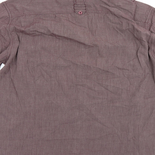 Lime Mens Purple    Button-Up Size L