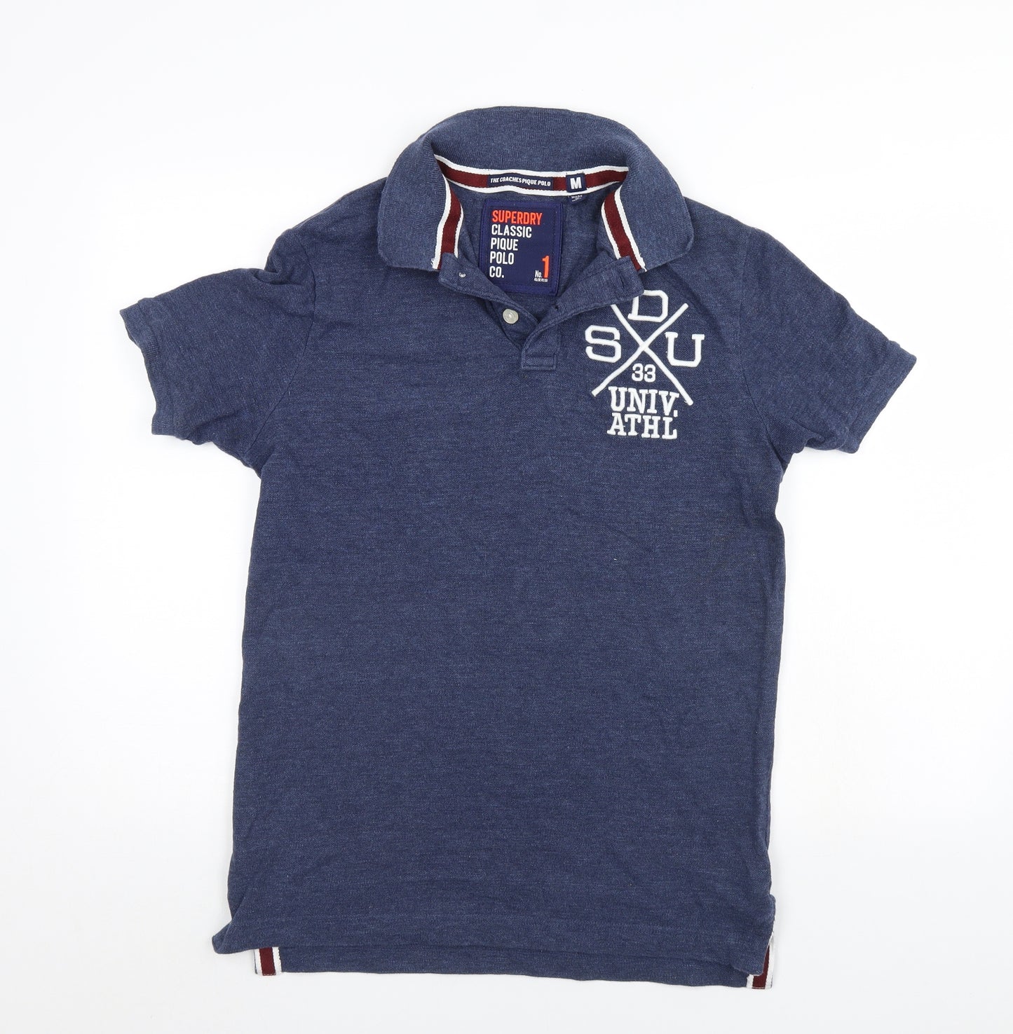 Super Dry Mens Blue    Polo Size M