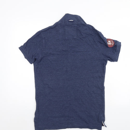 Super Dry Mens Blue    Polo Size M