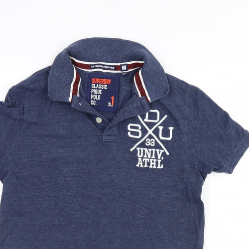 Super Dry Mens Blue    Polo Size M