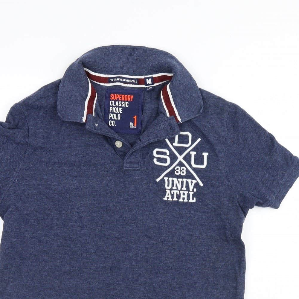 Super Dry Mens Blue    Polo Size M