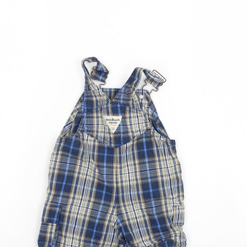 Osh Kosh Boys Blue Check  Dungaree One-Piece Size 12 Months