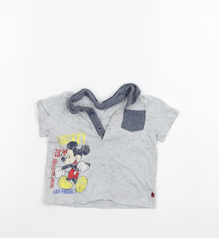 Disney Boys Grey   Basic Polo Size 12-18 Months