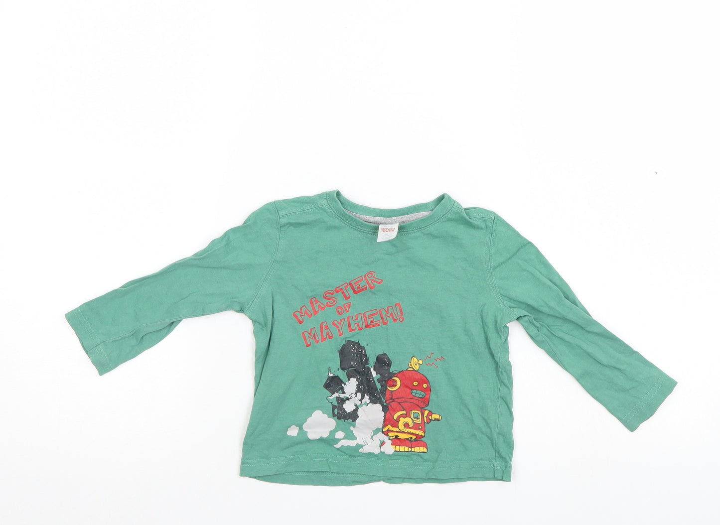 Mini lub Boys Green   Pullover Jumper Size 12-18 Months