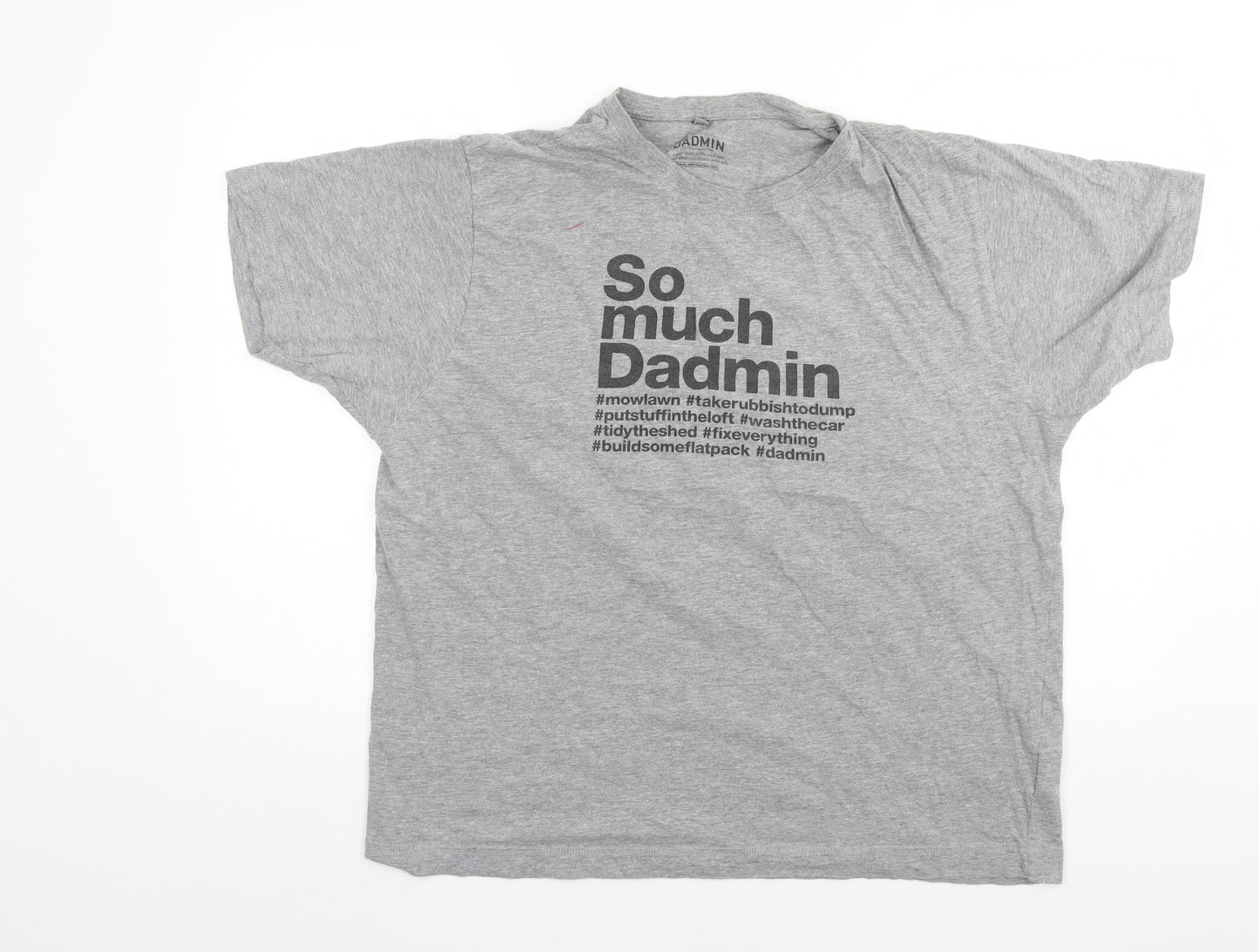 Dadmin Mens Grey    T-Shirt Size 2XL
