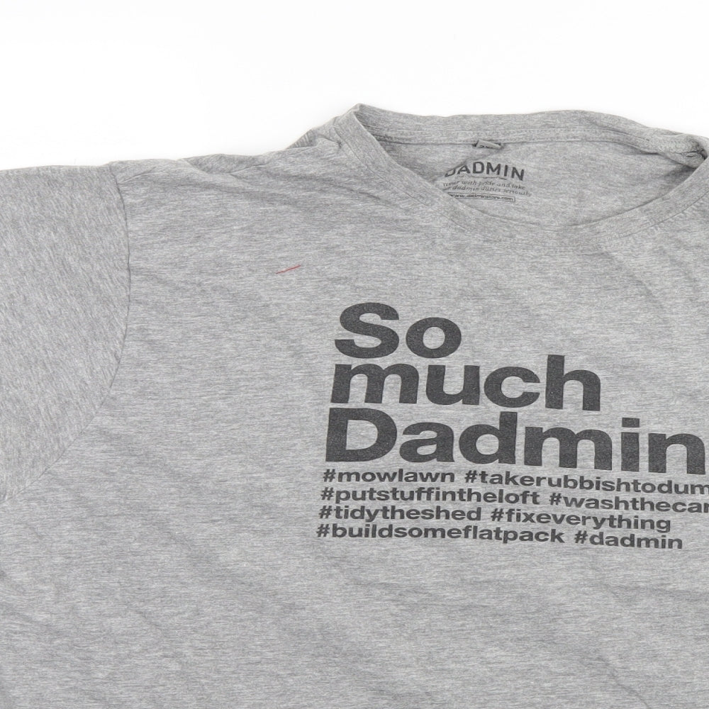 Dadmin Mens Grey    T-Shirt Size 2XL