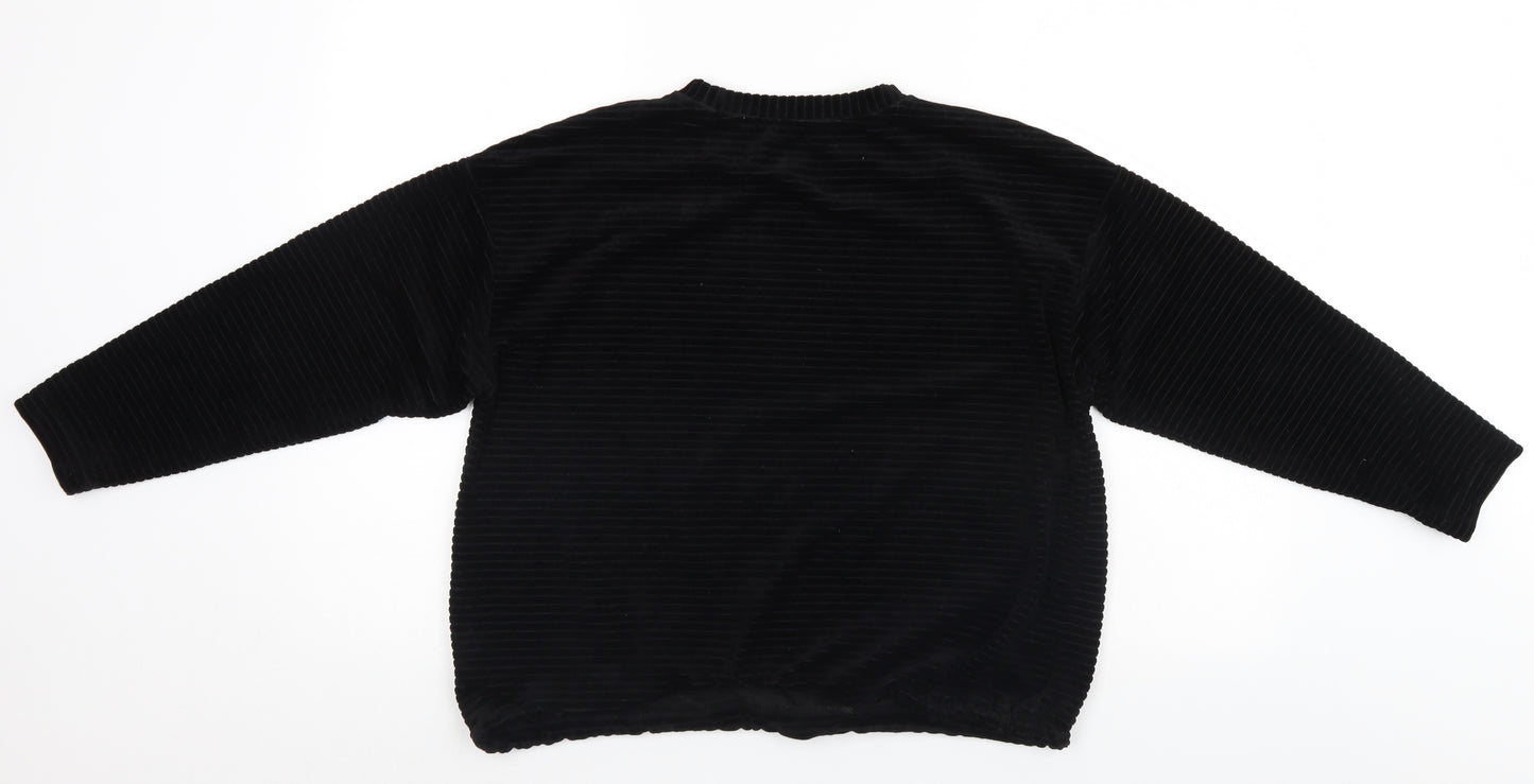 Per Una Womens Black Striped  Pullover Jumper Size 12