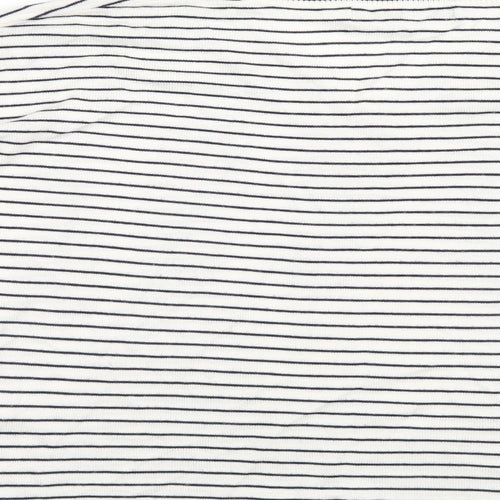 M&S Womens White Striped  Pullover Jumper Size M