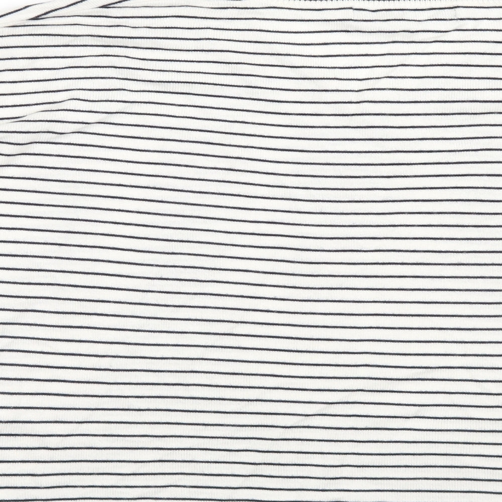 M&S Womens White Striped  Pullover Jumper Size M