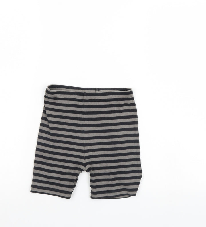Kirkland Boys Black Striped  Sweat Shorts Size 7 Years