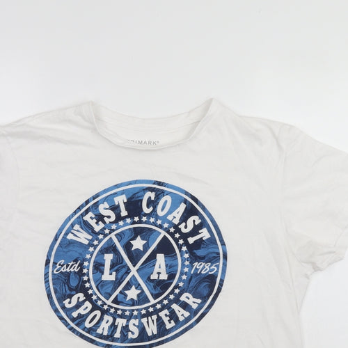 Primark Mens White    T-Shirt Size L