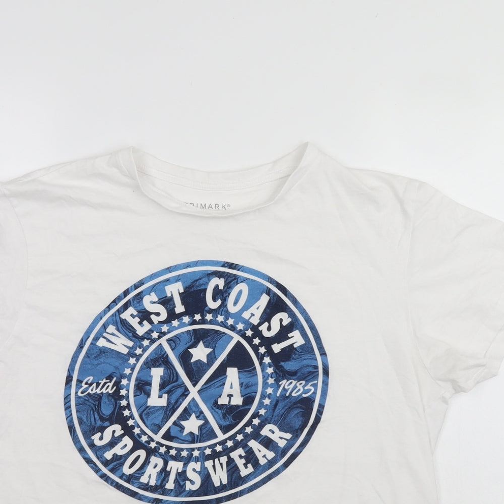 Primark Mens White    T-Shirt Size L