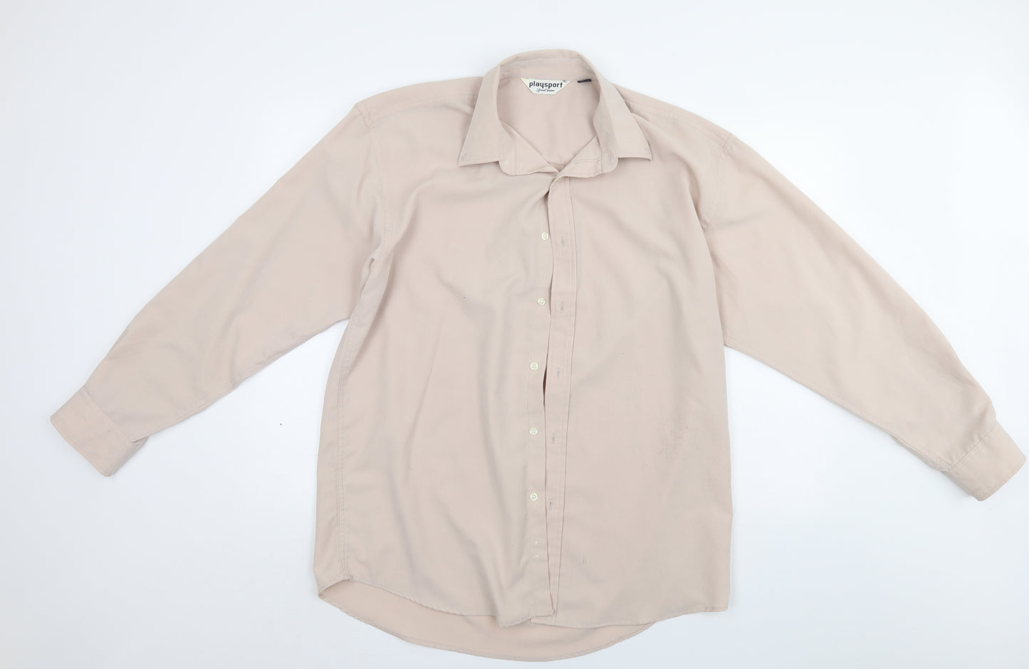 Playsport Mens Ivory    Dress Shirt Size 16.5