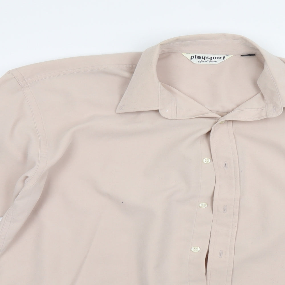 Playsport Mens Ivory    Dress Shirt Size 16.5