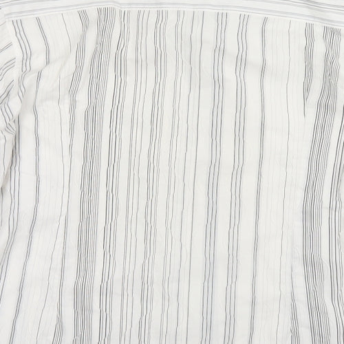 Burton Mens White Striped   Button-Up Size L