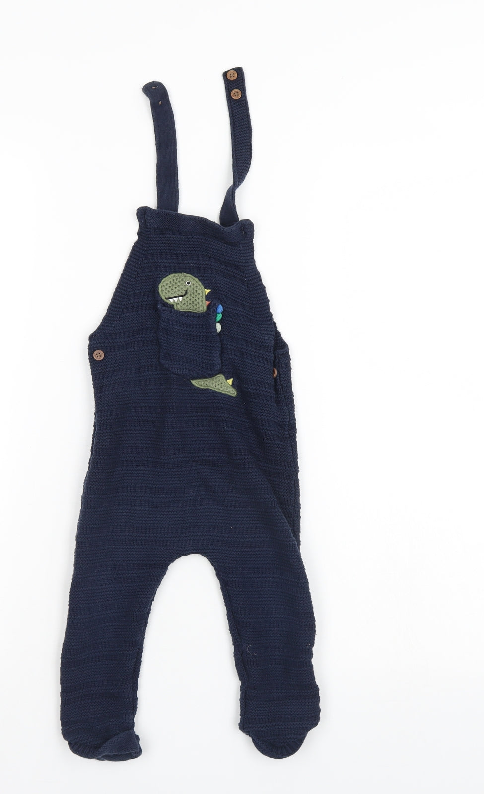 Fred & Flo Boys Blue   Dungaree One-Piece Size 12-18 Months