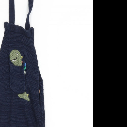 Fred & Flo Boys Blue   Dungaree One-Piece Size 12-18 Months