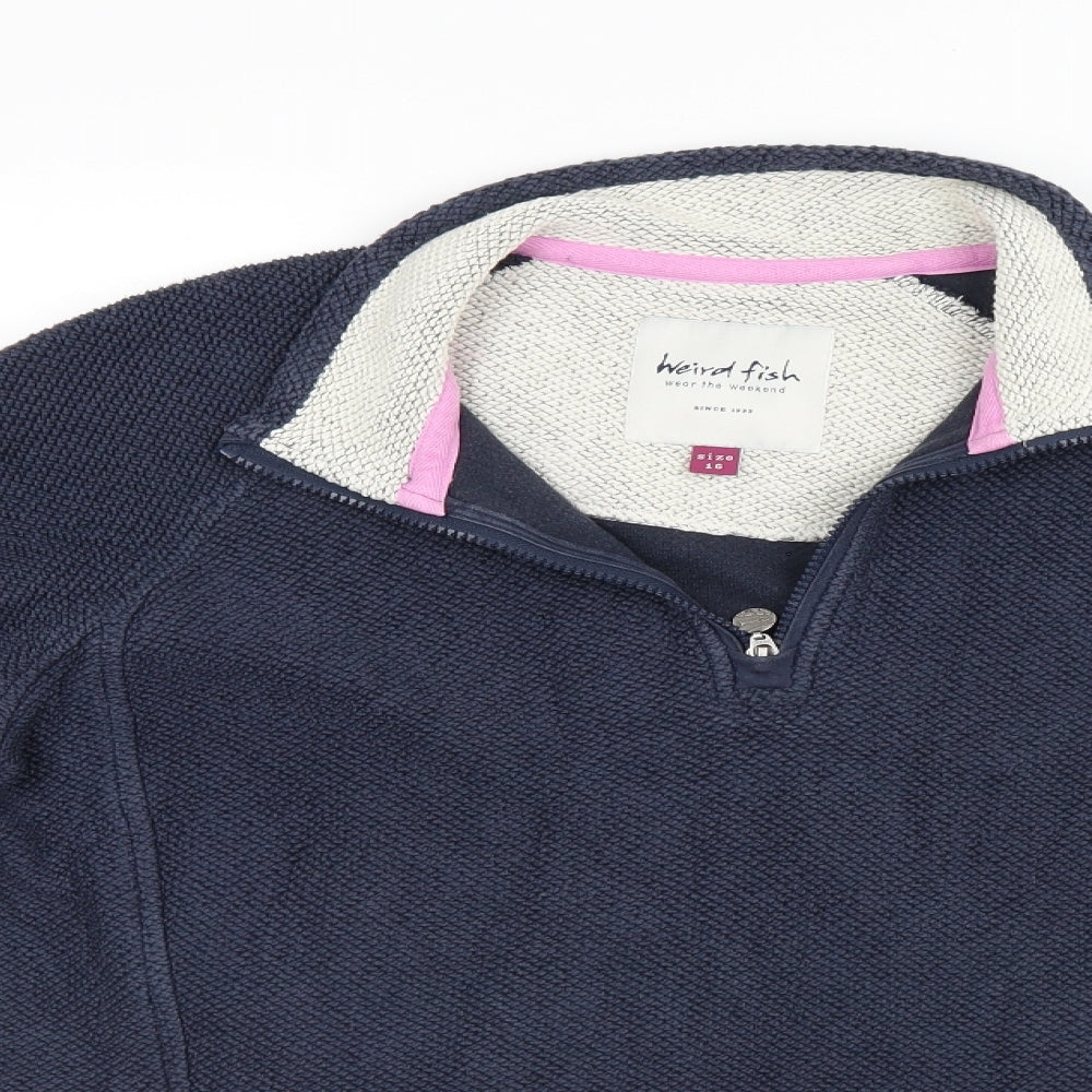 Wierd Fish Womens Blue   Pullover Jumper Size 16