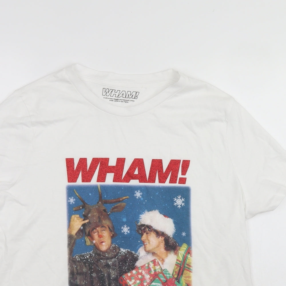 WHAM Womens White   Basic T-Shirt Size 14  - Christmas tee Shirt
