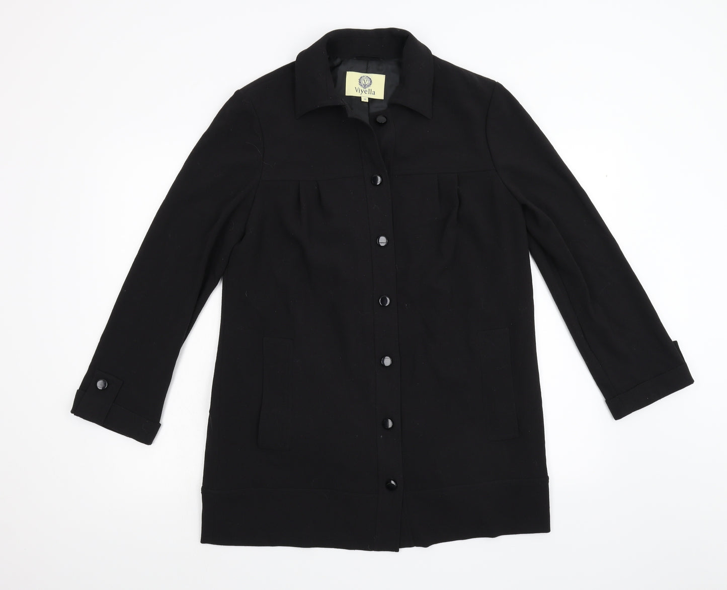 Viyella Womens Black   Overcoat Coat Size 12